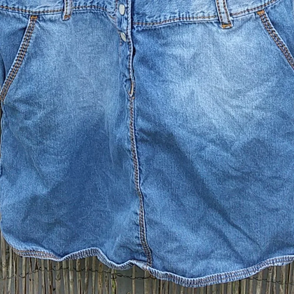 Girl's Carter's Blue Denim Button Up Dress with Pocket & Belt Loops - 6